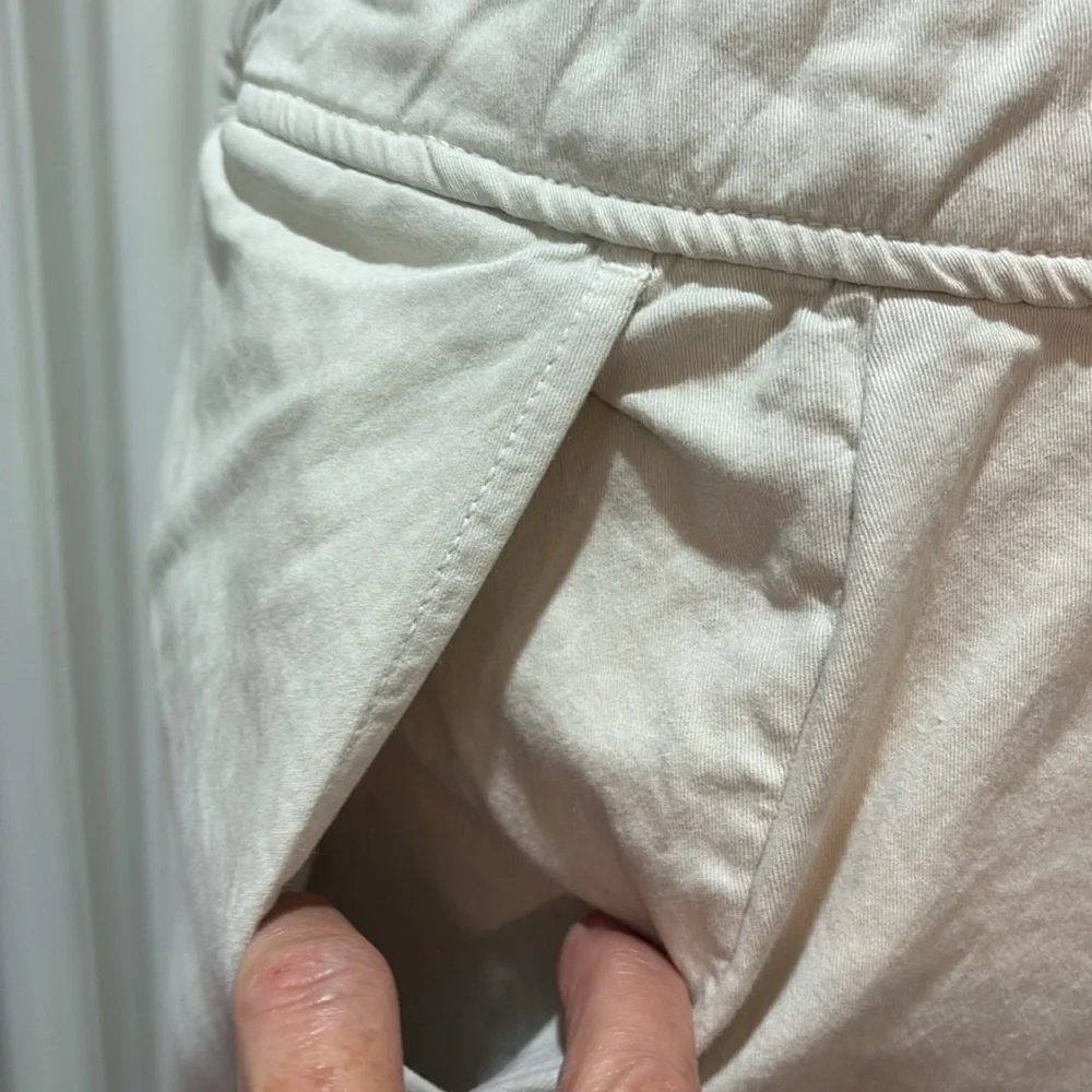 American giant sz L tan cotton elastic waist pull in pants